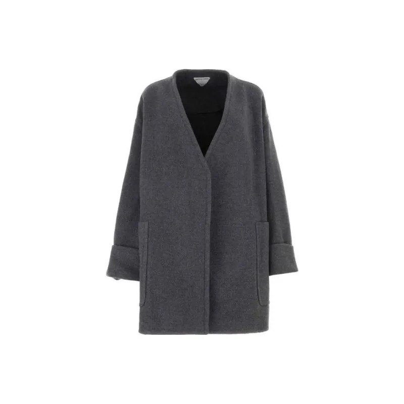 Bottega Veneta Collarless Oversized Coat-0