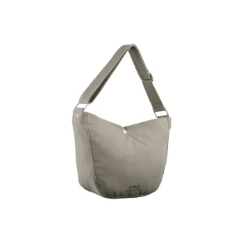 A.P.C Recycled Cotton Messenger Bag, Shoulder Bag, Crossbody Bag Women's Khaki