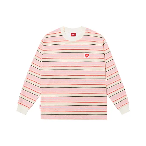 Checkitout Sweatshirt Unisex Spring Begonia Long Sleeved Pink White/Red