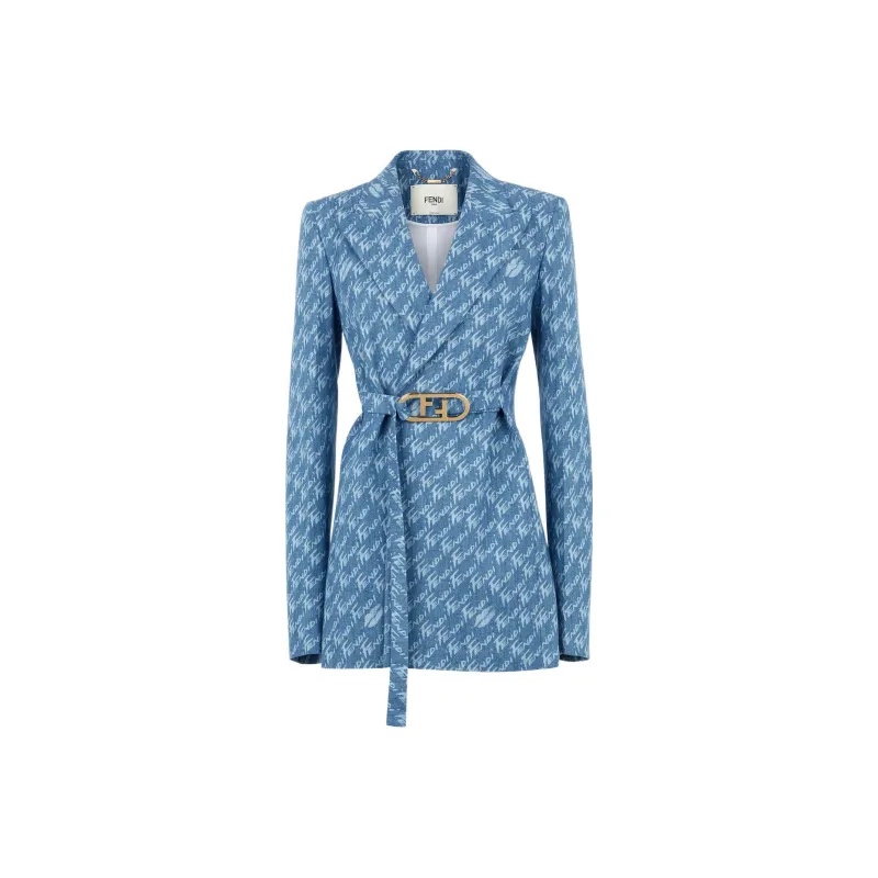 FENDI SS22 Business Suit Coat Women's Light Blue-0