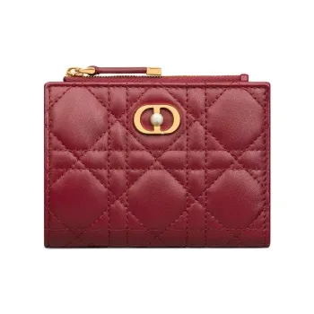 DIOR DahliaJolie Lambskin Wallet Women's Cherry Red