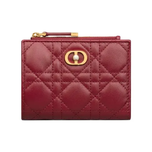 DIOR DahliaJolie Lambskin Wallet Women's Cherry Red