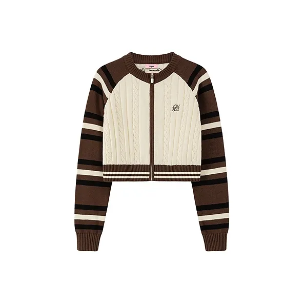 CHUU Knitwear Women's Coffee Stripes-0