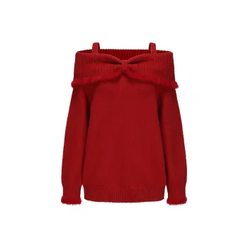 CHIWAWAMEME Knitwear Women's Cherry Red