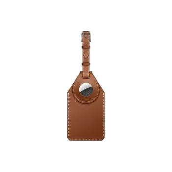 HERMES Apple AirTag Swift Calfskin Luggage Tag Unisex 37 Gold Brown