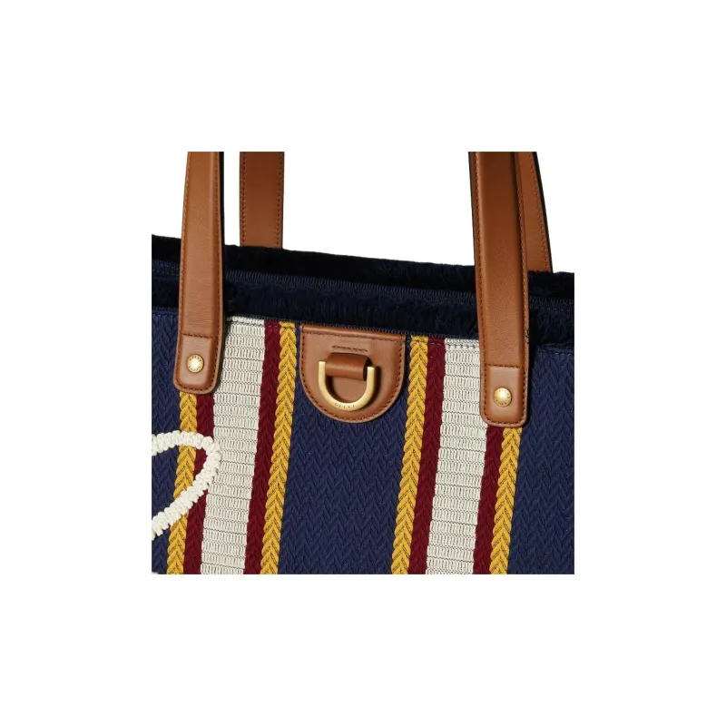 GUCCI Cotton Canvas Tote Bag, Shopping Bag, Handbag, Shoulder Bag Medium Size Men's Dark Blue-5