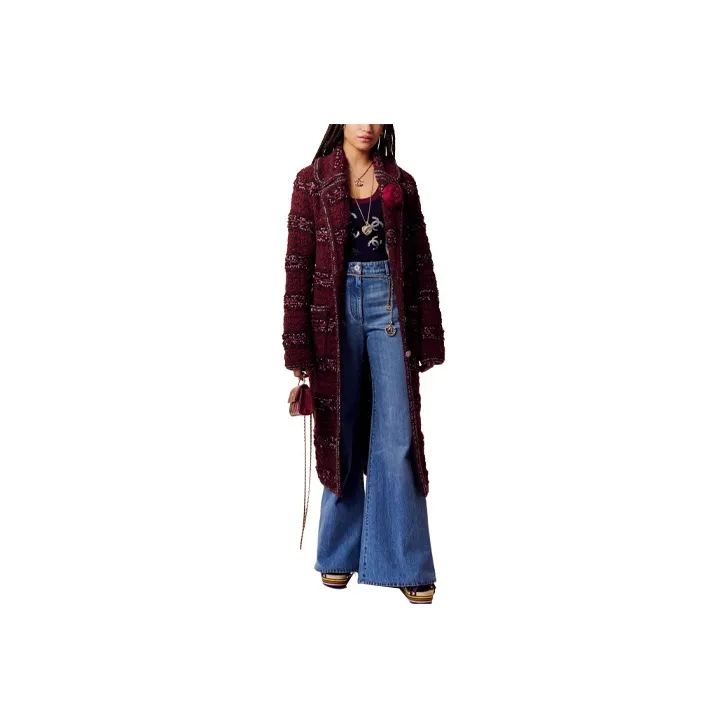 CHANEL 23 Fall Winter Coat Women's Brown Red-0