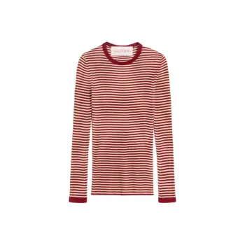 Valentino Striped Crewneck Knitted T Shirt