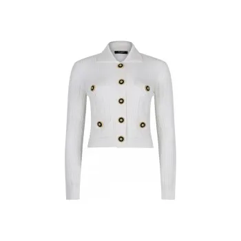 BALMAIN Long Sleeved Ribbed Knitted Cardigan