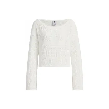 Adidas Originals Knit Sheer Long Sleeve Top Knitwear Women's White