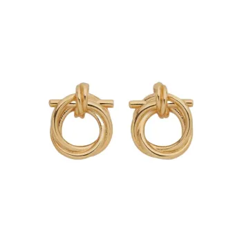 Ferragamo Gancini Twisted Hoop Earrings