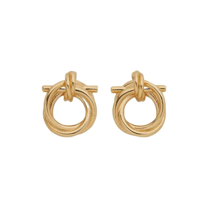 Ferragamo Gancini Twisted Hoop Earrings-0