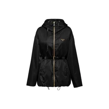 PRADA Re Nylon Belted Hooded Jacket