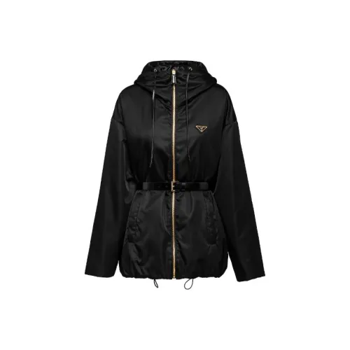 PRADA Re Nylon Belted Hooded Jacket