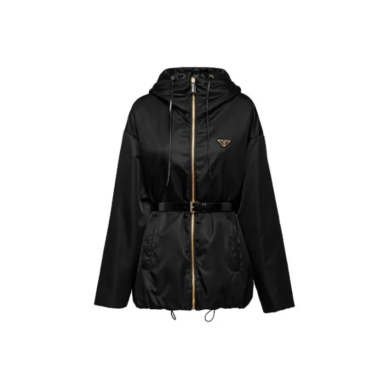 PRADA Re Nylon Belted Hooded Jacket-0