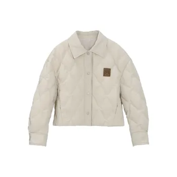 Fstudio Cropped Down Jacket Coat Women's Beige