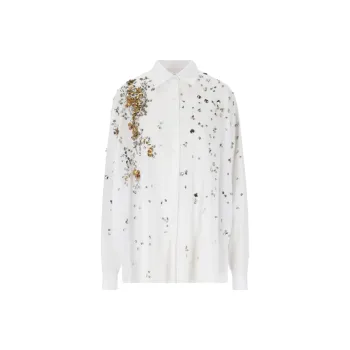 DRIES VAN NOTEN Embellished Cocoon Shirt White