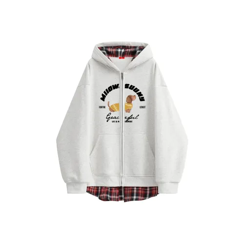 MIIOW Trend Party Series Sweatshirt Unisex Flower Gray & Red