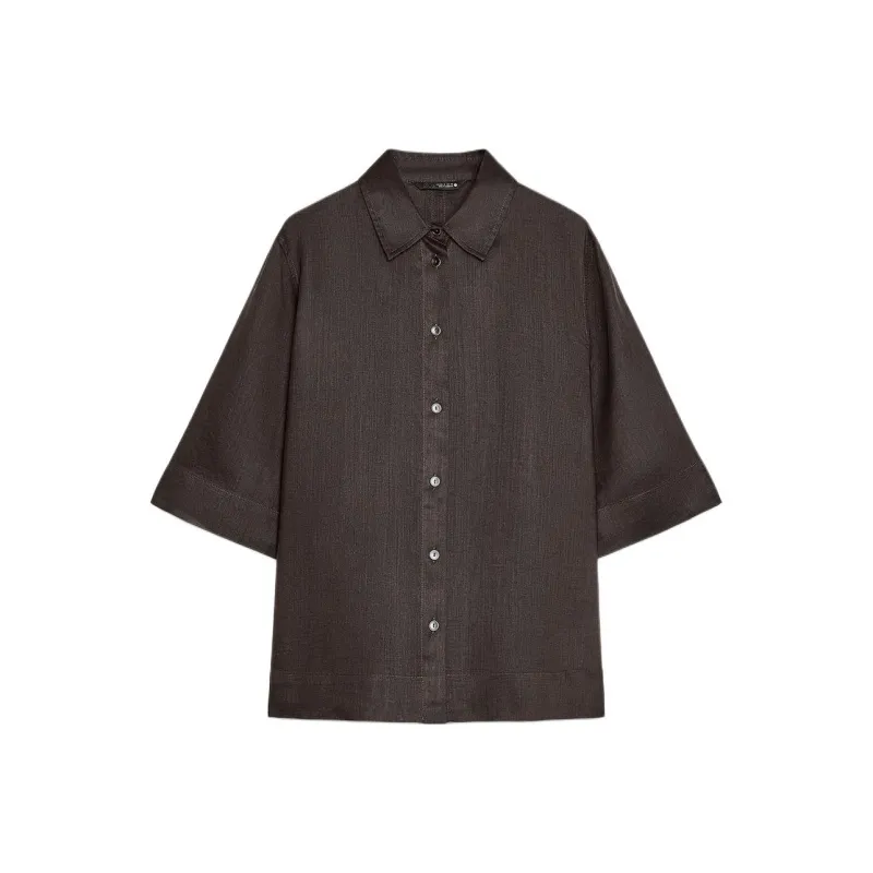 ZARA ZW Series Shirt Women's Brown-0