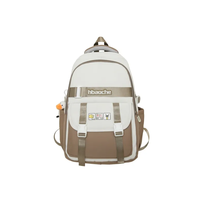 Three Ducklings Nylon Backpack Women's Black/Red/Khaki/Green-5