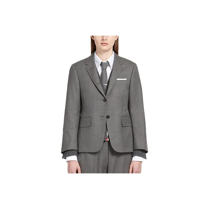 THOM BROWNE Single Breasted Twill Blazer-0