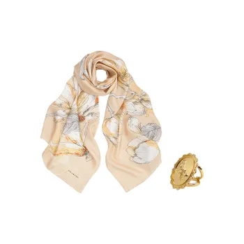 MARJAKURKI Silk Long Scarf Women's