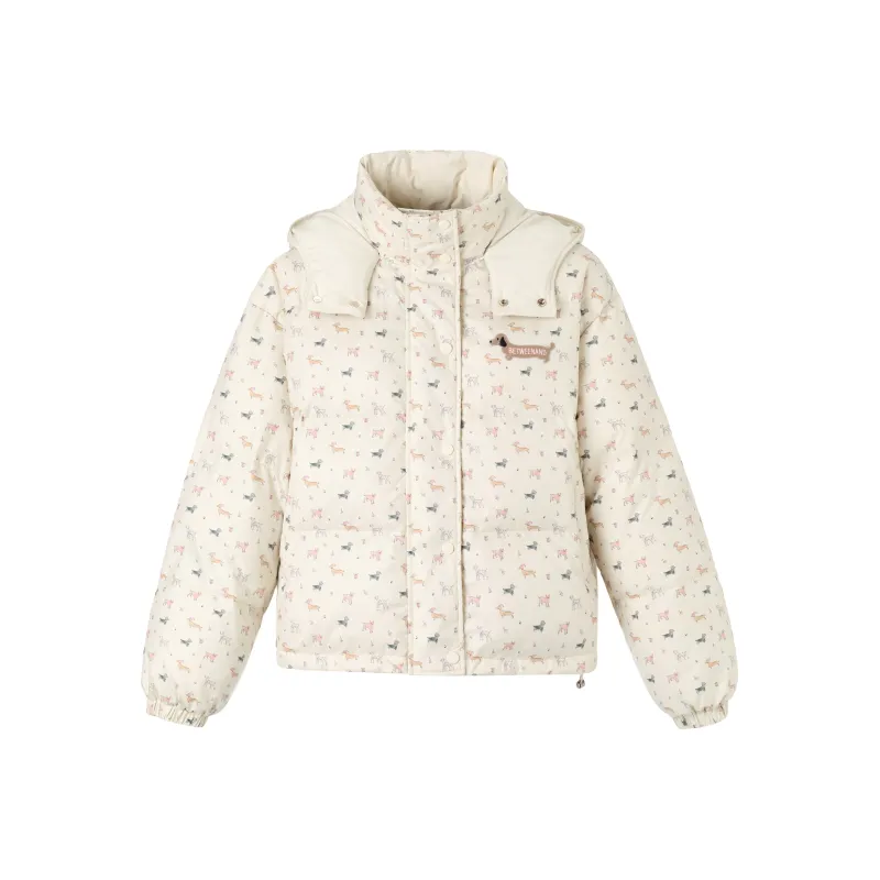 BETWEENAND Down Jacket Women's Beige-0