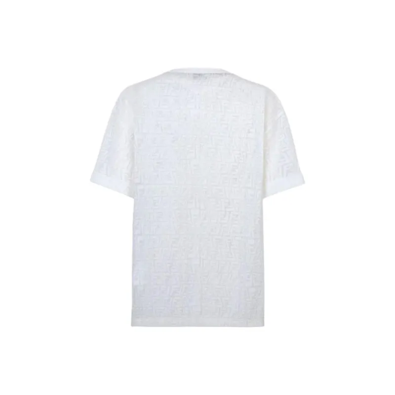 FENDI X Sarah Coleman Fisheye Mesh Logo T Shirt 'White'-1