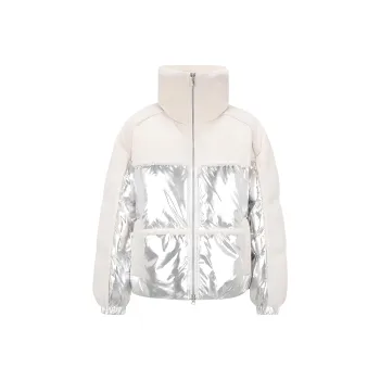 Moose Knuckles PUFFER Down Jacket Women's Silver/Ivory White
