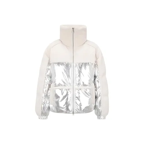 Moose Knuckles PUFFER Down Jacket Women's Silver/Ivory White