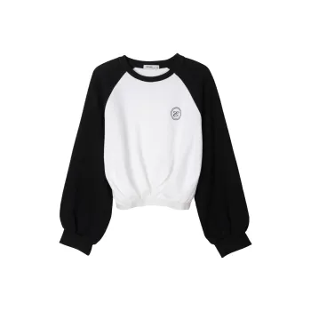 FAWENXIANGZI Sweatshirt Women's Black White