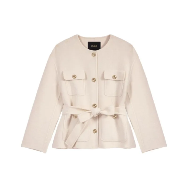 Maje Jackets Coats Women's Light Brown Beige Tint-0