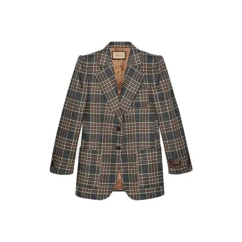 GUCCI Single Breasted Check Blazer
