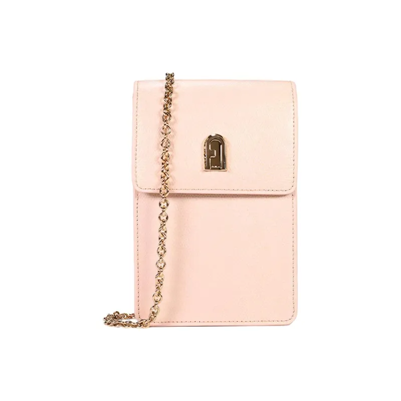 Furla 1927 Collection Cow Leather Chain Bag Cell Phone Pouch Shoulder Bag Crossbody Bag Mini Women's Pink-0
