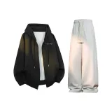 Black Sweatshirt+Light Heather Gray Casual Pants
