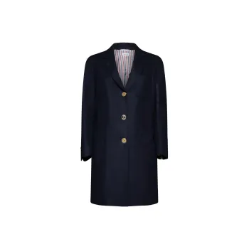 THOM BROWNE Engineered Single breasted Side stripe Coat