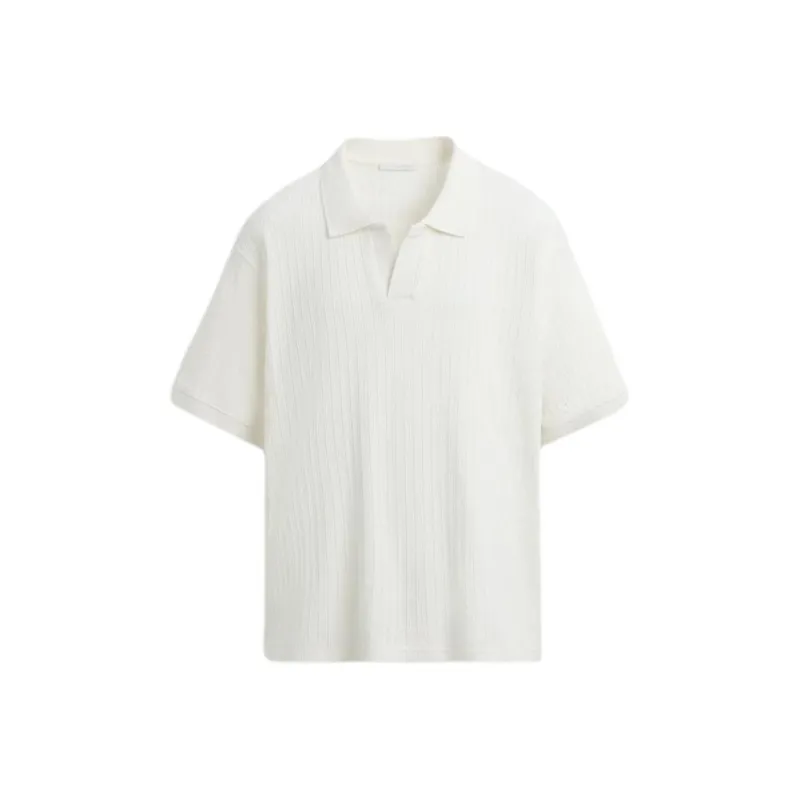 ZARA Polo Shirt Men's Frosted White-0