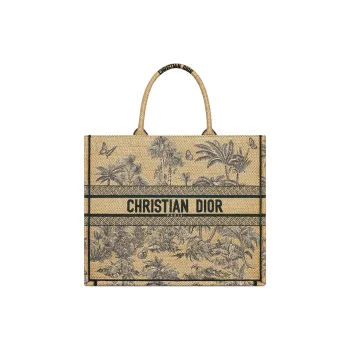 DIOR DiorivieraBookTote Cotton Tote Bag, Shopping Bag, Handbag Large Size Women's Beige