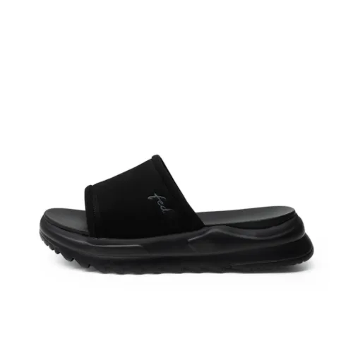FED Rubber Foam Outsole Slip Resistant Quick Dry Slide Slippers Men's Black