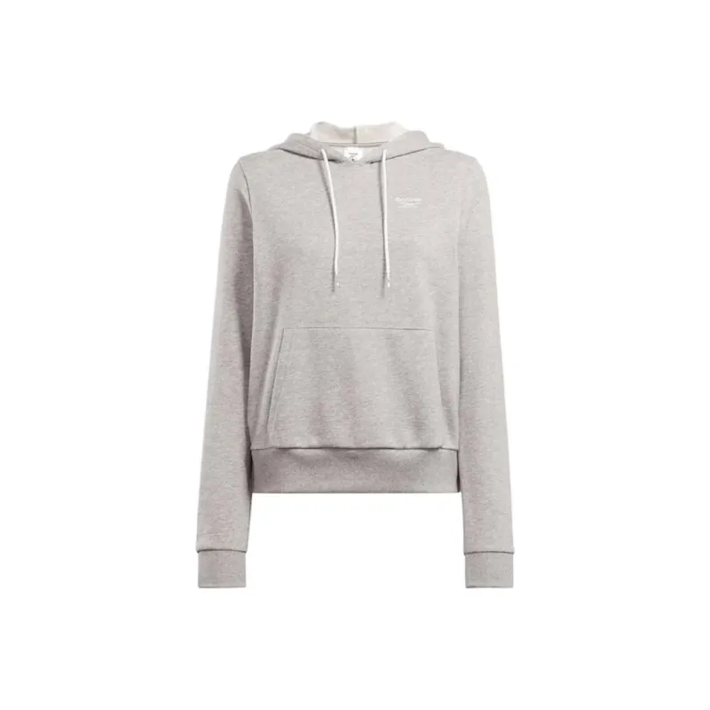 Reebok Identity Small Logo French Terry Hoodie Sweatshirt Women's Medium Gray Mixed Color-0