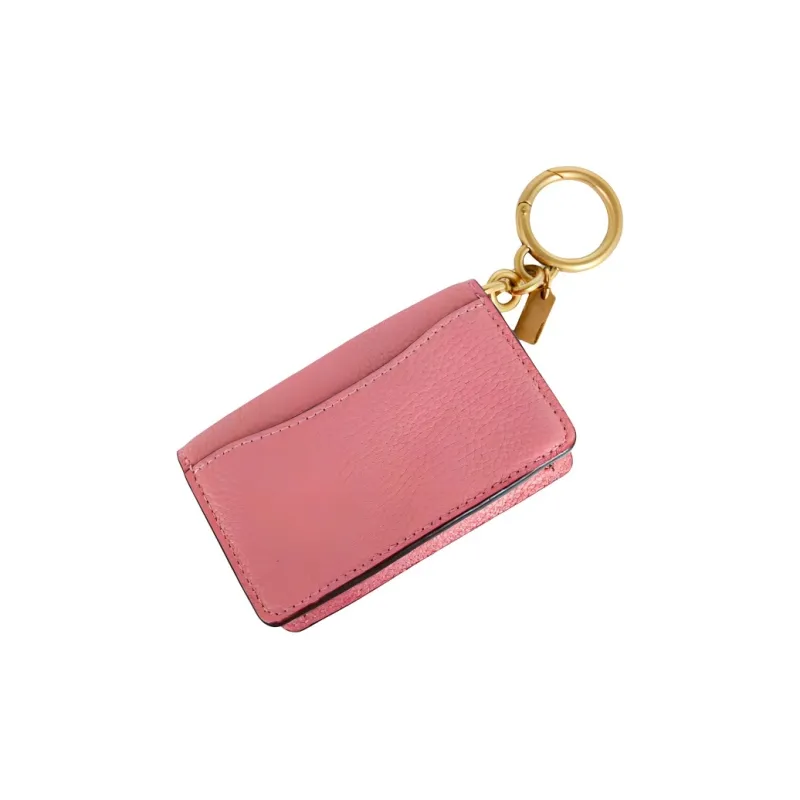 COACH Tabby Polished Pebbled Leather Wallets Coin Purses Mini Women's Pink-2