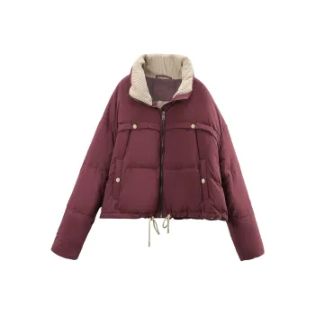 A Paradise For Awakening Down Jacket Women's Dark Reddish Purple