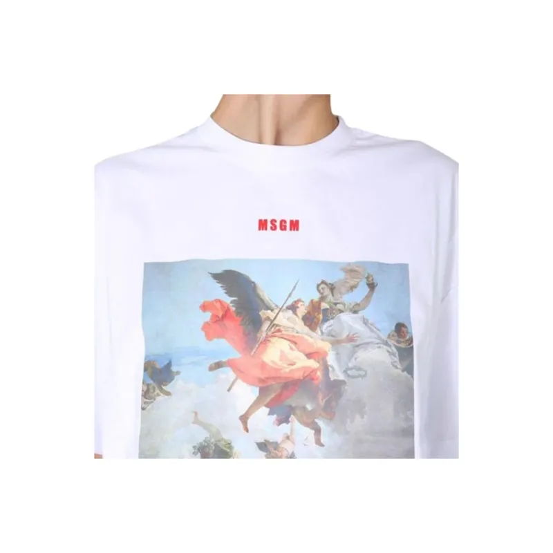 MSGM Drop Shoulder Sleeve T Shirt Women's White-5
