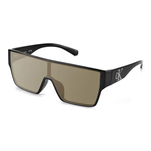 CALVIN KLEIN Injection Molded Plate Irregular Shape Sunglasses Unisex Black