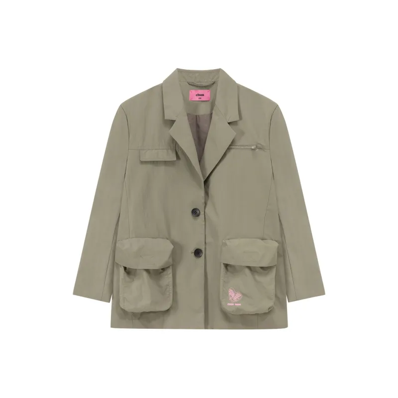 CHUU Business Suits Women's Gray Green-0