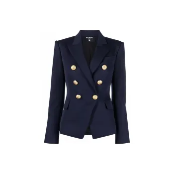 BALMAIN 6 Lion Button Wool Jacket 'Navy'