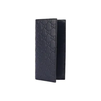 GUCCI Signature Cow Leather Wallet Men's Marine Blue