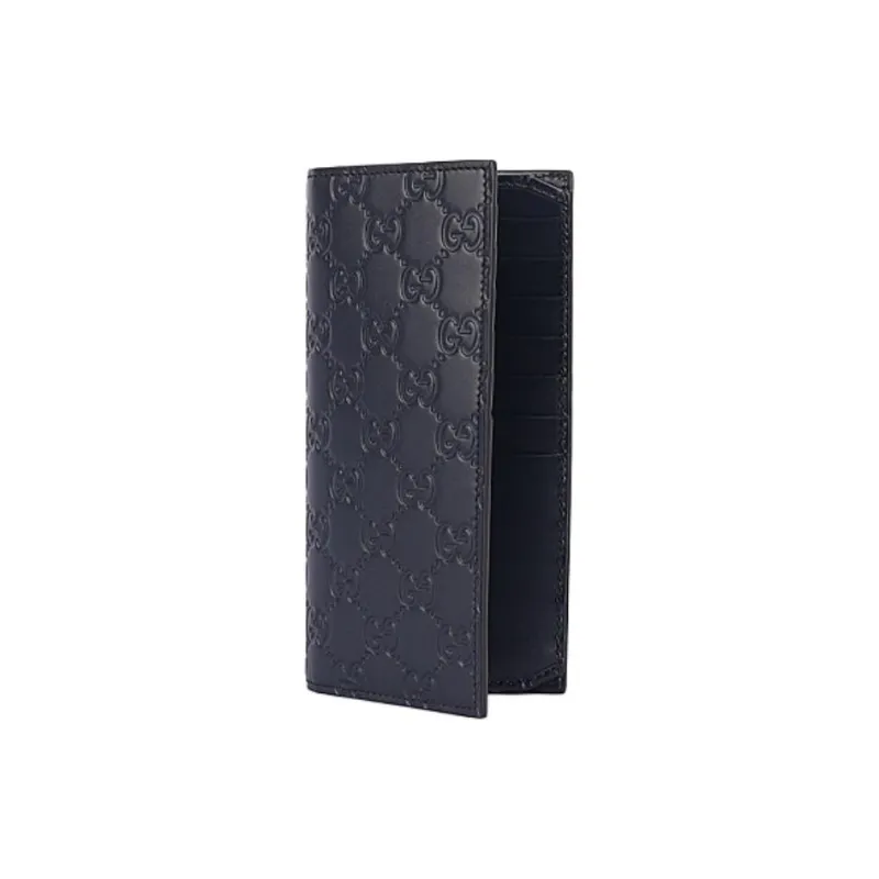 GUCCI Signature Cow Leather Wallet Men's Marine Blue-0