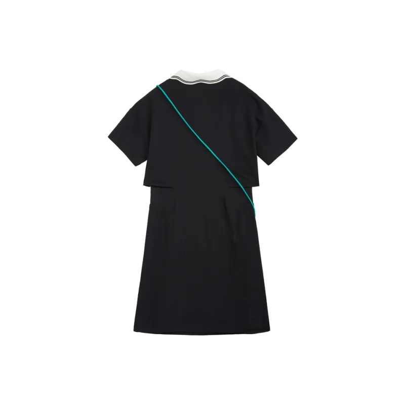 ZIHAN Short Sleeved Dress Women's Black-1