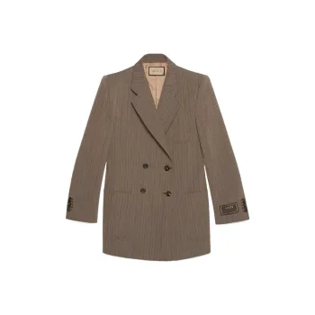 GUCCI Herringbone Double Breasted Blazer